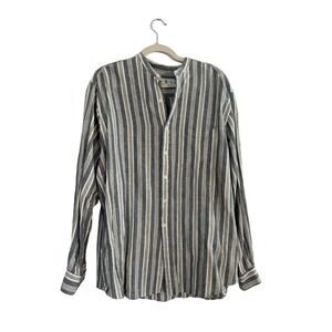 Men’s INC Linen Blend Button Up Shirt Size XL